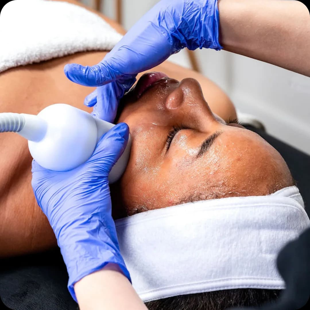 SK Performance facial treatment room prepared for a softly lit skin session