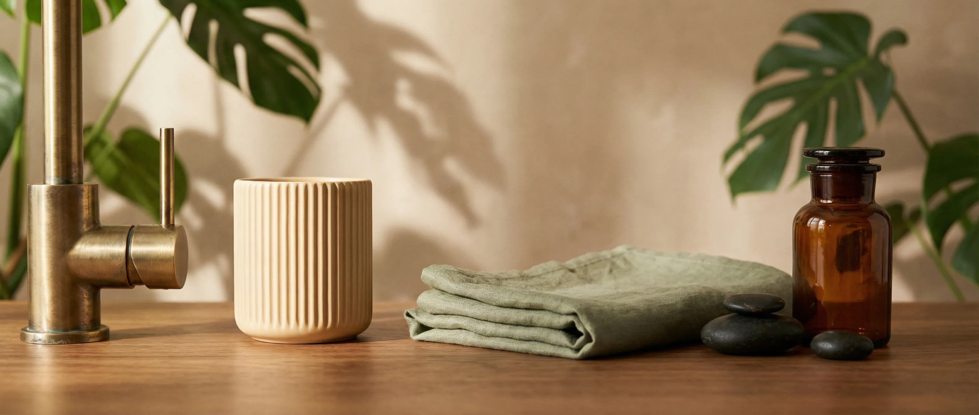 Warm sauna interior with ambient lighting and stone heater